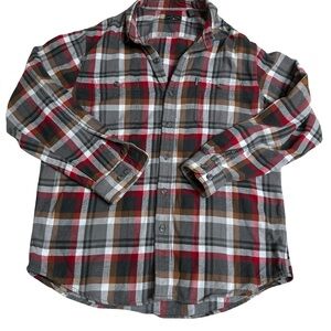 G.H. Bass & Co. Red and Gray Plaid Thick Flannel Shirt Mens XL